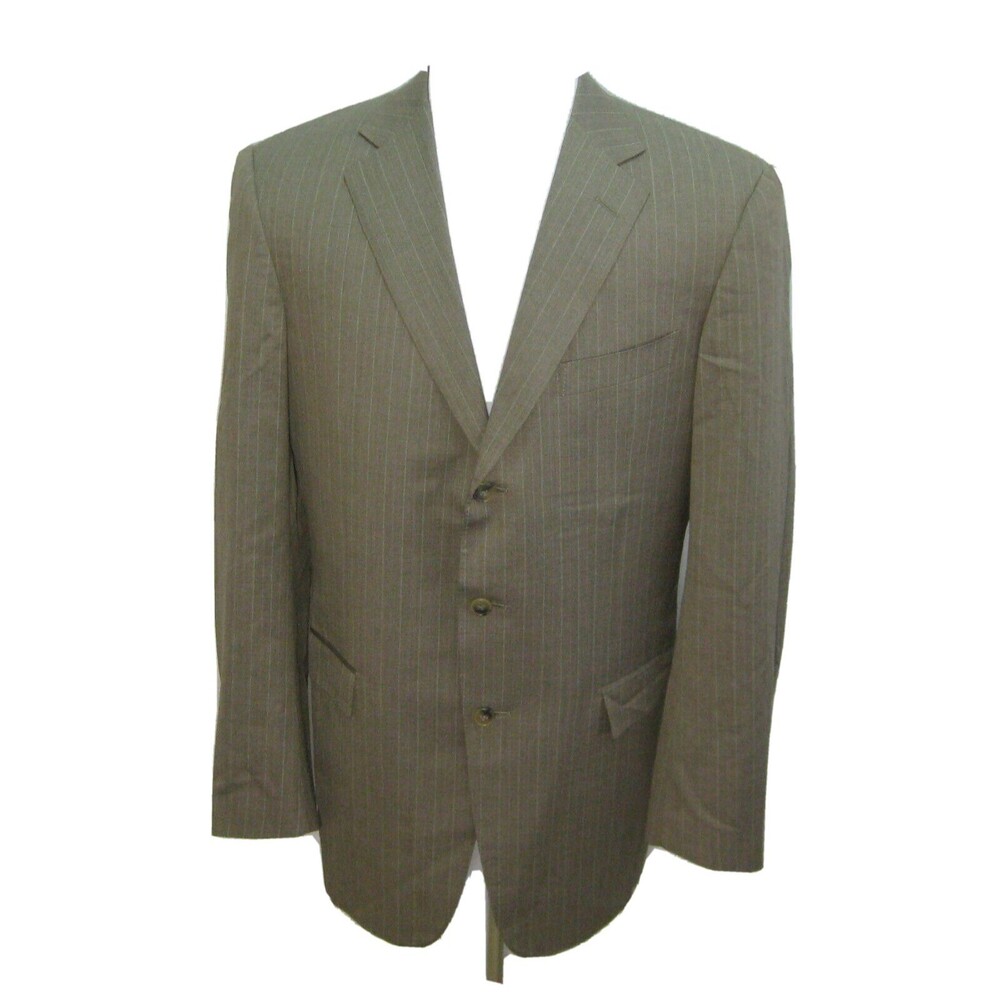 ERMENEGILDO ZEGNA Men's (Size 42R) Brown Striped Italian Sport Coat Suit Jacket
